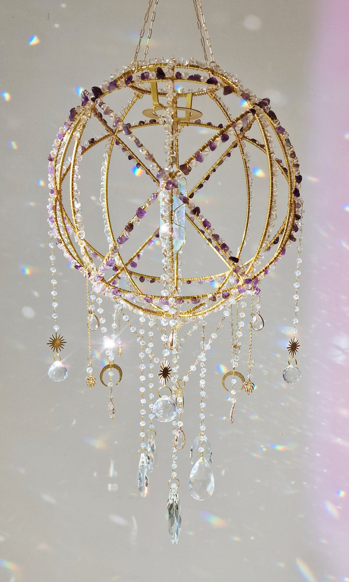 Crystal huge suncatcher orb - Oleander – Vanir Creations