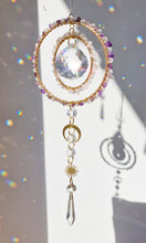 Load image into Gallery viewer, Crystal suncatcher rose quartz and amethyst