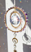 Load image into Gallery viewer, Crystal suncatcher rose quartz and amethyst