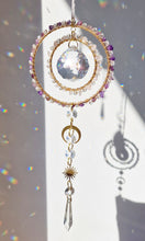 Load image into Gallery viewer, Crystal suncatcher rose quartz and amethyst