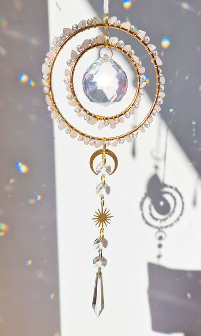 Crystal suncatcher rose quartz