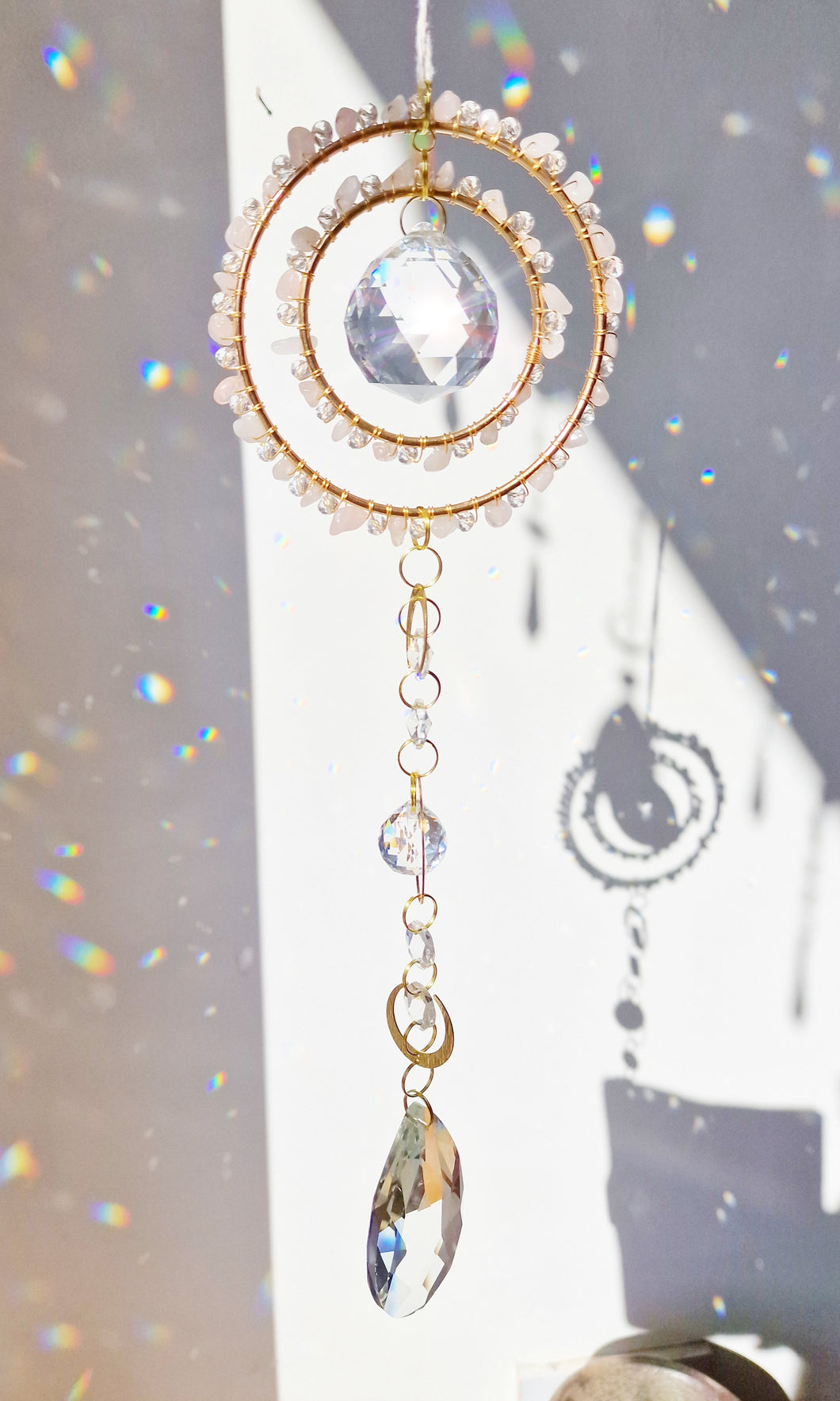 Crystal suncatcher rose quartz