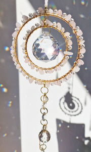 Crystal suncatcher rose quartz