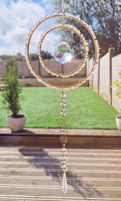 Crystal suncatcher citrine 6 inch hoop