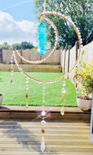 Load image into Gallery viewer, New moon suncatcher ✨️ aquamarine and aura quartz