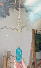 Load image into Gallery viewer, NEW Crystal suncatcher with blue aura quartz