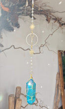 Load image into Gallery viewer, NEW Crystal suncatcher with blue aura quartz