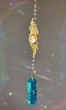 Load image into Gallery viewer, NEW Crystal suncatcher with blue aura quartz