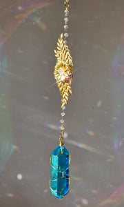 NEW Crystal suncatcher with blue aura quartz