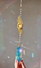 Load image into Gallery viewer, NEW Crystal suncatcher with blue aura quartz