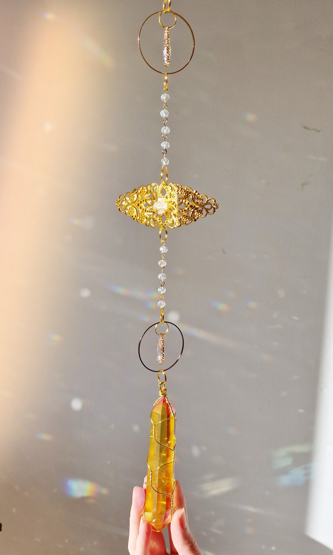 NEW suncatcher with golden aura quartz