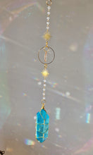 Load image into Gallery viewer, NEW Crystal suncatcher with blue aura quartz