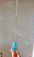 Load image into Gallery viewer, NEW Crystal suncatcher with blue aura quartz