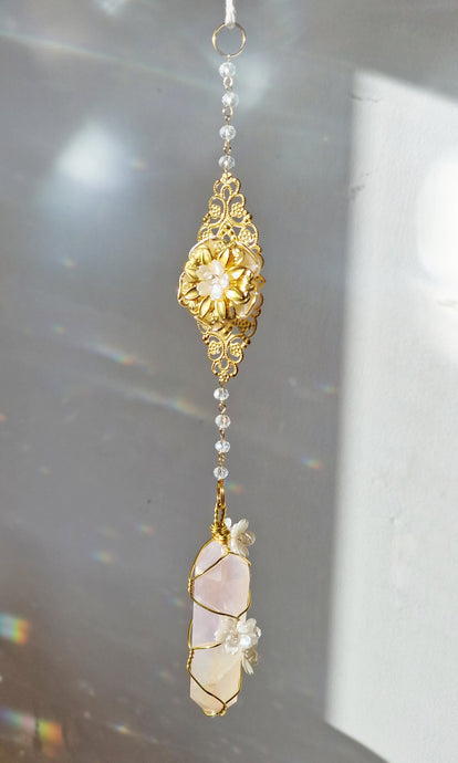 NEW suncatcher with rose aura quartz