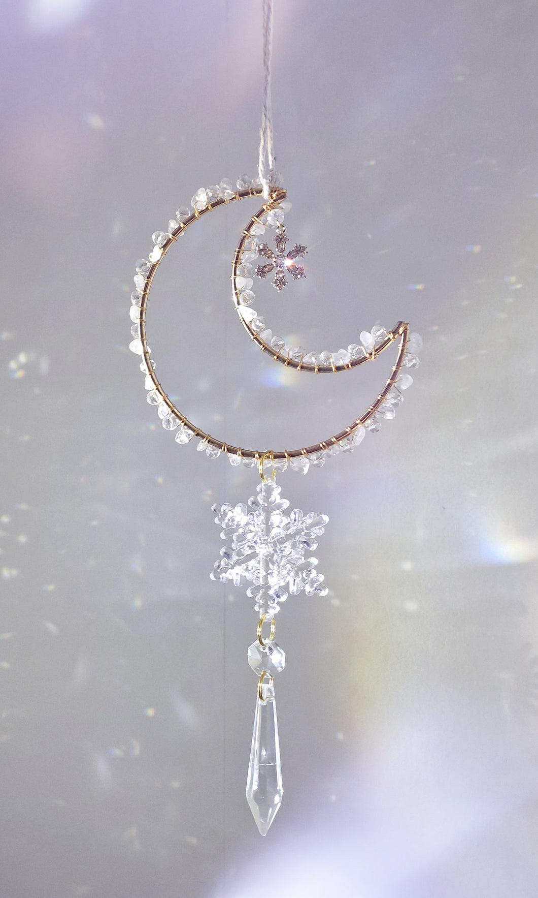 New - Moon suncatcher clear quartz