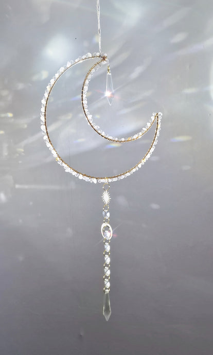 Suncatcher Moon with crystal chips