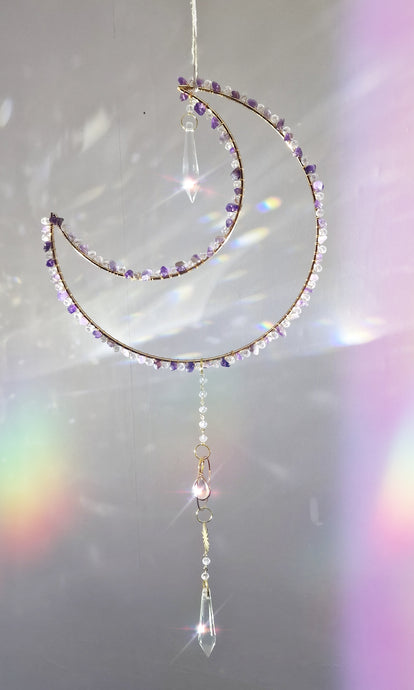 Suncatcher Moon with crystal chips