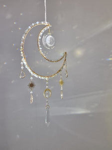 New - Moon suncatcher aquamarine