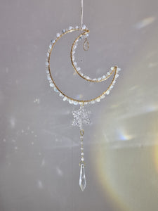 New - Moon suncatcher aquamarine