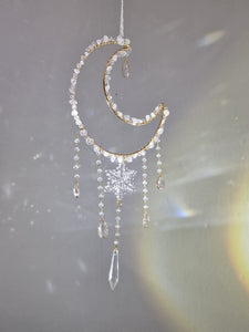 New - Moon suncatcher clear quartz