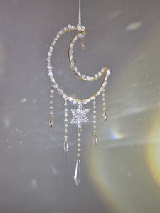 New - Moon suncatcher clear quartz