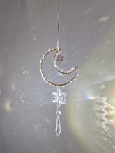 Load image into Gallery viewer, New - Moon suncatcher clear quartz