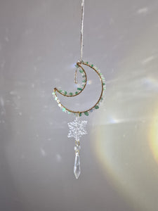 New - Moon suncatcher green adventurine