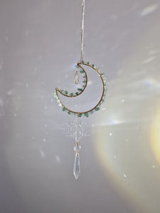 New - Moon suncatcher green adventurine