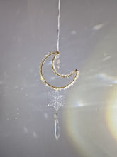 Load image into Gallery viewer, New - Moon suncatcher aquamarine citrine