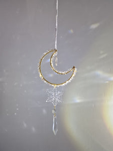 New - Moon suncatcher aquamarine citrine