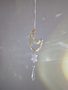 New - Moon suncatcher aquamarine citrine