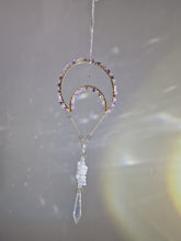 Load image into Gallery viewer, New - Moon suncatcher aquamarine amethyst