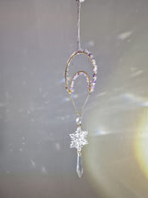 Load image into Gallery viewer, New - Moon suncatcher aquamarine amethyst