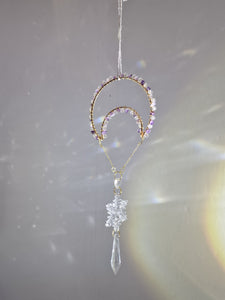 New - Moon suncatcher aquamarine amethyst