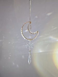 New - Moon suncatcher rose quartz