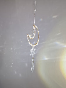 New - Moon suncatcher rose quartz