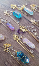 Load image into Gallery viewer, NEW suncatcher wand blue aura quartz blossom