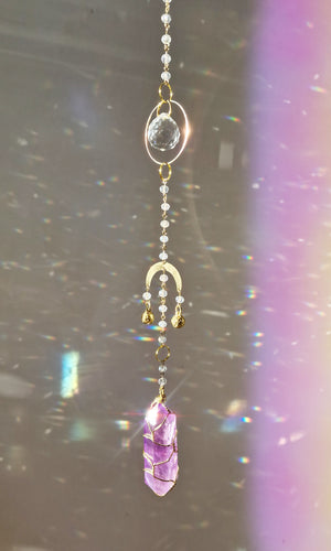 NEW suncatcher with purple aura quartz