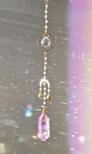 NEW suncatcher with purple aura quartz