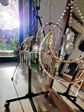 Load image into Gallery viewer, New - Crystal suncatcher lampshade with clear quartz and aura point crystals - Morning Ember