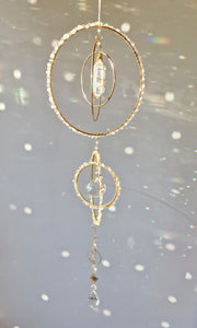 New - suncatcher citrine rose quartz and aura quartz - Bright